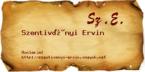 Szentiványi Ervin névjegykártya