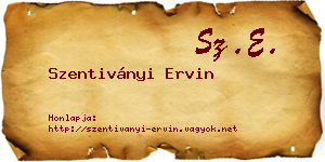 Szentiványi Ervin névjegykártya