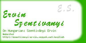 ervin szentivanyi business card